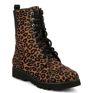 Donald Pliner Leopard CAMREN Calf Hair Moto Boot Size7 mNEW